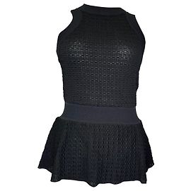 Regata Missoni com decote halter e peplum em viscose preta Preto