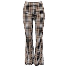 Calças flare Burberry Vintage Check em algodão bege Bege