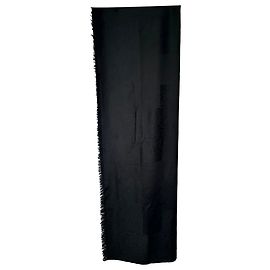 Écharpe Hermès avec accent logo H en cachemire noir Noir