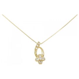 Autre Marque Collier Fleur en Diamants Au750 Doré