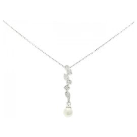 Colar Pellrita Mikimoto em ouro branco Au750 com pérolas Akoya e diamantes Prata