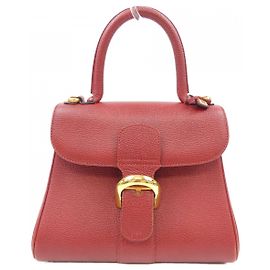 Borsa Brillant Rodeo in pelle di vitello Delvaux Rosso