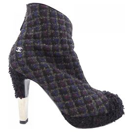 Chanel G27463 Boots Brown Black Blue