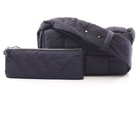 Bottega Veneta Padded Tech Cassette Shoulder Bag/Handbag, Nylon, Men's, Navy, Navy blue