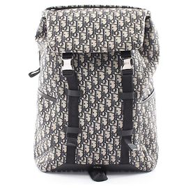 Zaino/Borsa Christian Dior Dior Explorer, Tela e Pelle, Uomo, Blu Navy/Beige Blu navy