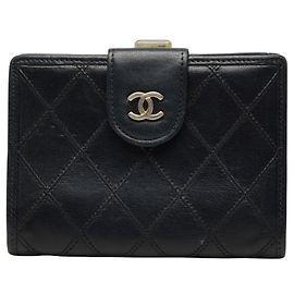 Chanel Coco Mark Bicolore Bi-fold Wallet Black
