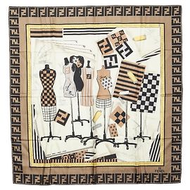 Sciarpa Fendi Zucca Torso Motif Multicolore