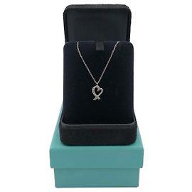 Colar com pingente Tiffany & Co. Paloma's Love Heart em ouro branco 18K e diamantes Branco