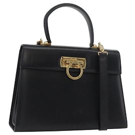 Salvatore Ferragamo Convertible Top Handle Leder Schwarz