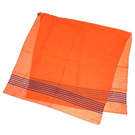 Hermès Echarpe de cashmere e seda com costuras Plume Hermes Azul Laranja