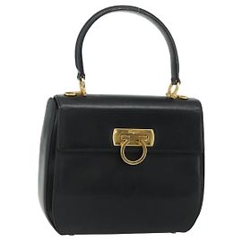Salvatore Ferragamo Gancini en cuir taille Medium Noir