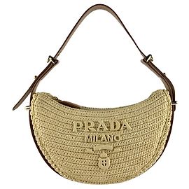 Borsa Prada in pelle marrone e viscosa Marrone