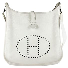Hermès Borsa a tracolla Hermes Evelyne II GM Bianco