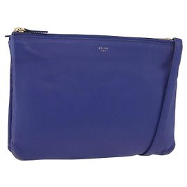 Céline Celine Trio Leather Small Bleu