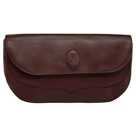 Must de Cartier Clutch aus Leder Bordeaux