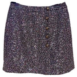 Mini gonna in tweed Chanel Nero Rosa Bianco Multicolore