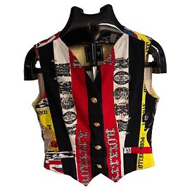 Versace Jeans Couture Chaleco Estampado Beatles 'Rock Royalty' Negro Blanco Roja Multicolor Amarillo