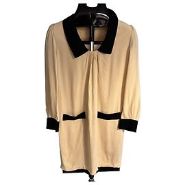 Moschino Vestido shift bege e preto Preto Bege