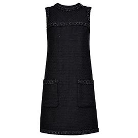 Chanel Vestido de tweed preto Paris ROME Preto