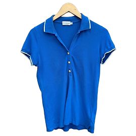 Polo Moncler blu in cotone piqué Blu