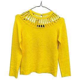 Pull Moschino Boutique jaune à encolure ajourée Jaune
