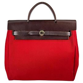 Hermès HERMES Herbag Ad PM Backpack Brown Red
