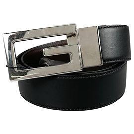 Cintura GUCCI Reversible Square G 626974 Marrone Nero Argento
