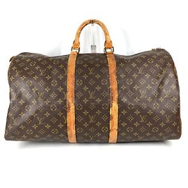 Bolso Louis Vuitton Monogram Keepall 55 Castaño