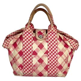 Borsa Tote Chanel Pink Gingham Check Rosa