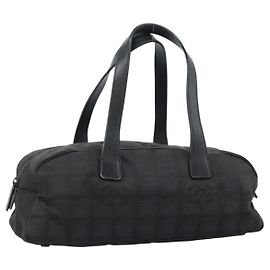 CHANEL Nova Bolsa de Viagem Nylon Preto CC Autêntica 188435 Preto