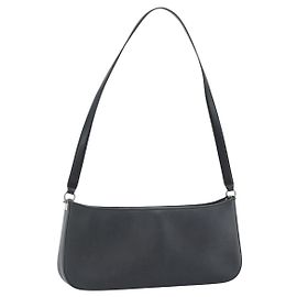 Borsa a tracolla Salvatore Ferragamo Gancini in pelle nera e argento Auth ka4963 Nero Argento