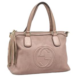 Bolsa GUCCI Soho de couro 2way Pink Gold 308362 Auth fm5364 Rosa Dourado