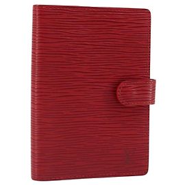 LOUIS VUITTON Epi Agenda PM Day Planner Cover Red R20057 LV Auth 187164 Red