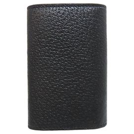 GUCCI 435305 GG Marmont Black Leather Key Case Black