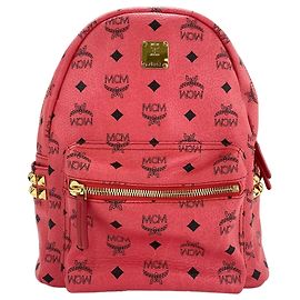 Mochila pequena MCM Stark Side Studs em vermelho Vermelho