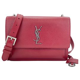 Borsa a Spalla Yves Saint Laurent Sunset Medium Rosso Bordò