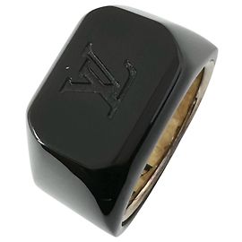 Louis Vuitton LV Logo Ring Braun Silber