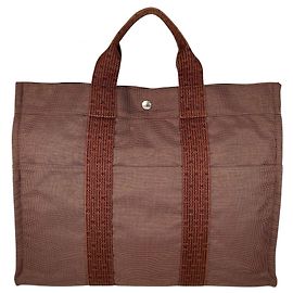 Hermès Borsa Tote Hermes Herline MM Chocolate Marrone