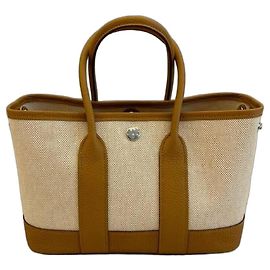 Sac cabas Hermès Garden Party Marron Beige