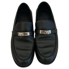 Mocassins en cuir noir Hermès Noir