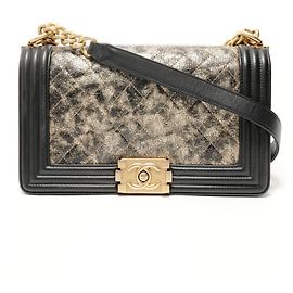 Borsa a Spalla Chanel Boy Metallica Metallico