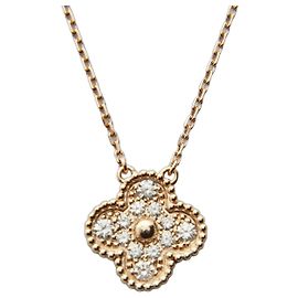 Collana Alhambra in oro rosa e diamanti Au750 Van Cleef & Arpels Altro