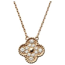 Van Cleef & Arpels Au750 Alhambra Diamond Pink Gold Necklace Other