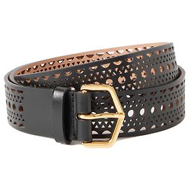 Alaïa Vienne Ledergürtel Schwarz Gold Schwarz