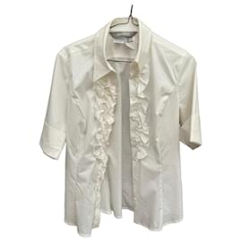 Max Mara White Ruffled Button-Up Shirt White
