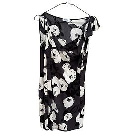 Moschino Cheap and Chic Kleid mit Blumenprint Schwarz Weiß