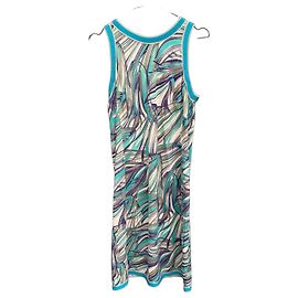 Robe sans manches Missoni imprimé abstrait Blanc Bleu Gris Violet