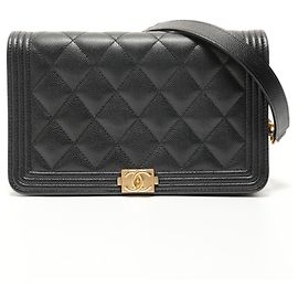 Borsa a tracolla Chanel Boy Chain Wallet Nero