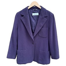 Max Mara Purple Wool Blend Blazer Purple