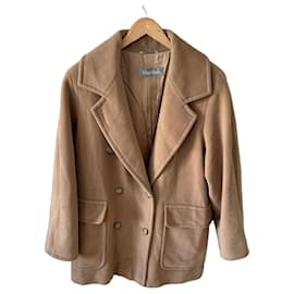 Max Mara Abrigo doble botonadura de lana - Camel Camello